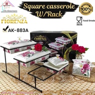 FIORENZA stacking buffet containing 4 ceramic rose motifs / food serving container / stale / cassero