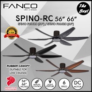 FANCO SPINO RC 56 / 66 Inches DC Motor 3C Light 6 Blade Remote Control Ceiling Fan