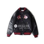 2017 AW BAPE X UNDEFEATED 聯名款 刺繡 皮袖棒球外套 (預售款・海外代購)