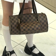 LV 棋盤格圓筒子母包