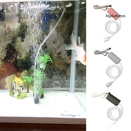 ◙♂bigdarkeyes 1 Set Aquarium Air Pump with Air Stone Silent USB Power Mini Fish Tank Oxygen Pump for Outdoor Fishing