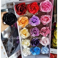 25pcs Rose Soap Flower 5 Layer With BASE Soap Flower Rose Head Soap Flower Head Base Bunga Sabun 5层香