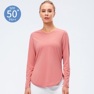 Women Long Sleeve Yoga Shirts Sport Top UPF50+ Sun Protection Sweatshirt UV Protect Loose Fitness T-