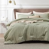 Bedsure Full Comforter Set - Olive Green Comforter Full Size, Soft Bedding for All Seasons, Cationic