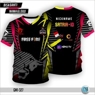 DJ Esports Baju Jersey Gaming Anak dan Dewasa FreeFire Gratis Ganti Nama dan Logo Full Printing dan