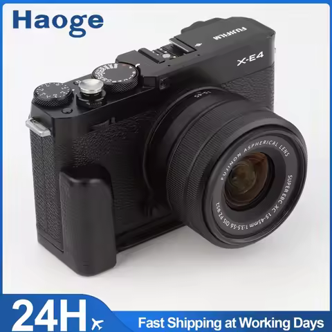 Haoge Dedicated Metal Hand Grip for Fujifilm Fuji X-E4 XE4 Camera Bracket Arca Swiss Type Quick Rele