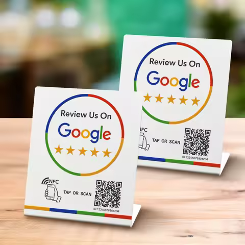 NFC Tap Google Review Stand Restaurant cafe Boost Customer Feedback Works on iPhone & Android NFC Ta