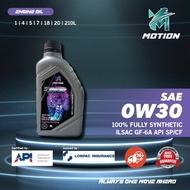MOTION 0w30 1L API SP Fully Synthetic Engine Oil Car Lubricant Minyak Hitam Enjin Kereta Proton Toyo