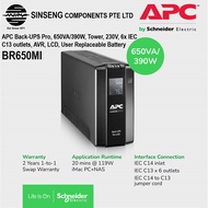 APC UPS Backup Battery Back UPS Pro BR650VA, 6 Outlets, AVR, LCD Interface | Order Model:BR650MI