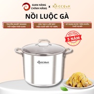 KINGCOOK KPO1750-32 stainless steel chicken boiling pot with 5 high bottoms, volume 19 liters