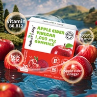 Nature‘s Key Apple Cider Vinegar Gummies 1000mg Vitamin B6 B12 Folic Acid Vegan Gummy Supplement