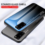 Samsung S20 Plus S20 Ultra Note 10 Lite S10 Lite 2020 A21 A01 Luxury Ultra-Thin Tempered Glass Back Cover Phone Case