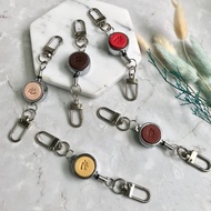 真皮 伸縮扣/易拉扣/伸縮拉環 可打印1字 不含證件套