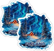 Finland Sticker 4 Inch 2-Pack - Waterproof Vinyl Decal for Laptop Water Bottle Car Tumbler - Durable