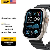 W&P สําหรับเคสนาฬิกา iWatch เคส iWatch Ultra2 S10 ป้องกันการตกหล่น ถุงคริสตัลกลวง การป้องกันสี่มุม w