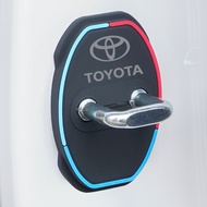 GTIOATO 4 ชิ้น ซิลิโคน ฝาครอบล็อคประตูรถ โช๊คประตูรถยนต์ กันเสียงรบกวน สำหรับ Toyota Veloz Wish CHR 