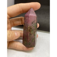 D1338 Natural Gem Raw Ore/Flower Emerald Pillar Color/Ore Itself Will Have Shiny Luster Weight: 108g