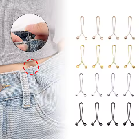 4pcs Tighten Waist Buckle U-shaped Adjustable Snap Button Jeans Buttons No Trace Detachable Pants Cl