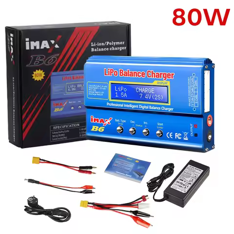 IMAX B6 80W Multi-function Charger For Lipo Li-ion LiFe NiMh Ni-Cd PB Battery RC Balance Discharger 