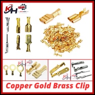 💥100Pcs💥 Brass Copper Wire Connector Pin Ring Terminal Grounding Wayar Speaker Clip Kereta Wayaring 