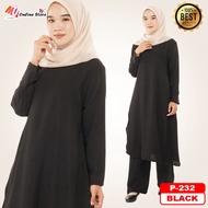 MU SUIT MUSLIMAH PLAIN DEWASA / MUSLIMAH LONG TOP AND PALAZZO / BAJU DEWASA SEPASANG / SET BAJU DAN 