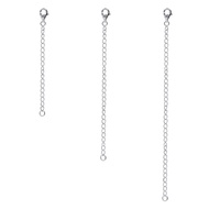 BERRICLE Sterling Silver Chain Extension Rhodium Plated, 3 Piece