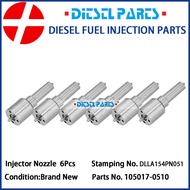 6Pcs Diesel Fuel Injector Nozzle Tips 105017-0510 DLLA154PN051 Injection Nozzle for ISUZU Forward 6B