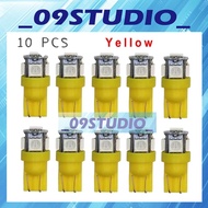 10 PCS T10 LED BULB 5050 12V YELLOW