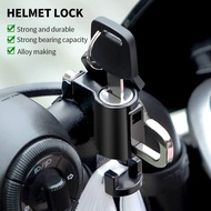 Hittime Motorcycle Helmet Lock Anti-Theft Helmet Security Lock Metal 20mm-28mm Black with 2 Keys and Hook