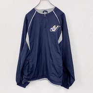 90年代古著Holloway半拉鍊防風夾克，海軍藍，L碼