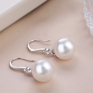 Pearl New Style S999 Earrings Temperament Silver Earrings Jewelry Simple Long Hypoallergenic Earring