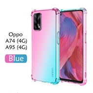 Carristo Oppo A74 4G / A95 4G Anti-Shock Case Cover Rainbow Aurora TPU Soft Casing Mobile Phone Hous