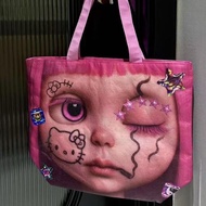 Hot-selling YK2 Style Millennium Hot Girl Double-Sided Large-Capacity Tote Bag Paper Bag Shopping Ha