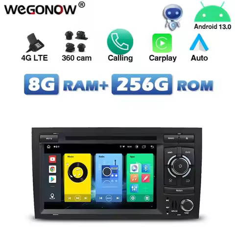 4G SIM DSP IPS Carplay Auto Android 13.0 8G+256G 8Core Car DVD Player Wifi Bluetooth RDS RADIO GPS F