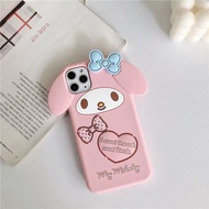 Suitable for Apple iPhone Silicone All-Inclusive Phone Case Purple Three-Dimensional Cartoon Melody 