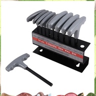 10PCS Imperial Hex Key T-Handle Set 3/32"-3/8" T-Handle Allen Wrench Set with Storage Rack for Autom