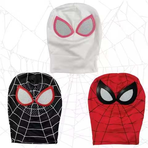 Adult Spider Man Cosplay Costume Miles Morales Black Mask Gwen Stacy White Headgear Iron Man Red Mas