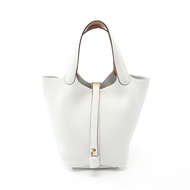 【二手】愛馬仕 Picotin Lock PM Eclat 手提包，全新白色/芝麻色皮革，女士款。