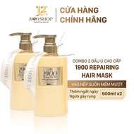 Bộ dầu gội dầu ủ cao cấp 1900 Hair Salon 500ml x2 chứa Biotin Keratin tinh luyện dưỡng tóc chắc khoẻ