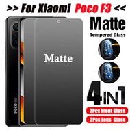 4in1/2in1 For Xiaomi Poco F4 gt  F3 2021 X3 Pro X3 NFC M3 2020 matte Glass Camera Lens Protector + Matte Frosted Tempered glass Full Screen Protective For Xiaomi Pocophone F3 f3 3f ​m4 pro 5G xiomi poco x4 pro 5g pocox4 pocom4 x4pro m4pro 5g 2022