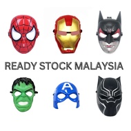 (Ready Stock) Kids Superhero Cartoon Mask Cosplay Topeng Kanak Spiderman, Ironman, Hulk, Panther, Ba