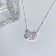 Swan necklace with 925 silver/999 silver stone, GOSIL brand