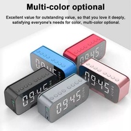 【READY STOCK】Mirror clock bluetooth speaker radio FM wireless INS digital clock 藍牙音響鬧鐘