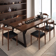 New Chinese Color Office Tea Table Chair Embedded Combination Imitation Solid Wood Tea Table Tea Tab