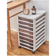 File Rack A4 Plastic Multi-Layer with Drawer Movable Cart Office Manicure Storage Cabinet B4 Transpa