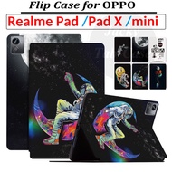 Casing For Realme Pad X mini Fashion Astronaut Pattern PU Leather Stand Case 8.7 RMP2105 10.4 RMP210