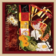 DA HUONG HA THANH_The Fragrance of Hanoi Nights- CHAM BOUTIQUE - Mahogany Red Latin Silk 70x70cm