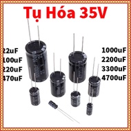 Polarized capacitors 35V 22uF, 100uF, 220uF, 470uF, 1000uF, 2200uF, 3300uF, 4700uF