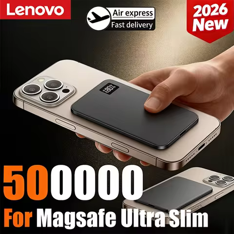 Lenovo 3c Certified 500000mAh Ultra-thin for MagSafe Powerbank Magnetic Wireless Mobile Battery Fast