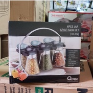 Spice jar set oxone glass kitchen spice rack set of 6 ox - 324
